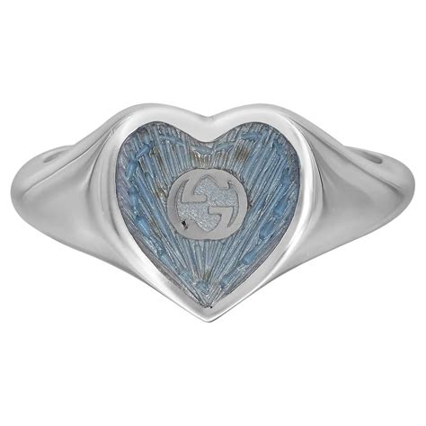 gucci ring with interlocking g enamel heart|gucci icon ring with gemstones.